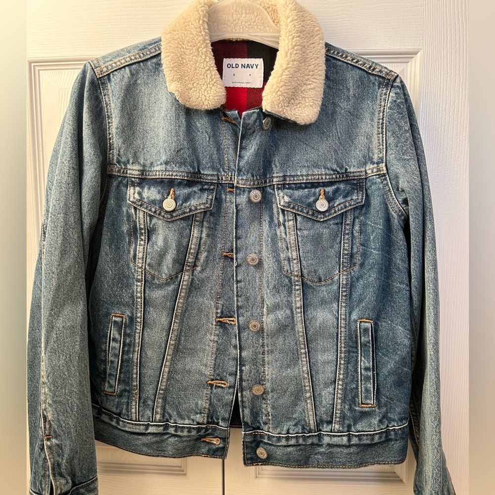 OLD NAVY Sherpa-Lined Non-Stretch Jean Jacket (S)